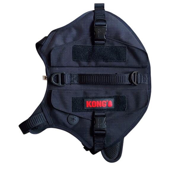 KONG Tactical Dog Harness Vest Ultra Durable Metal Fasteners Sz Med - Picture 2 of 8